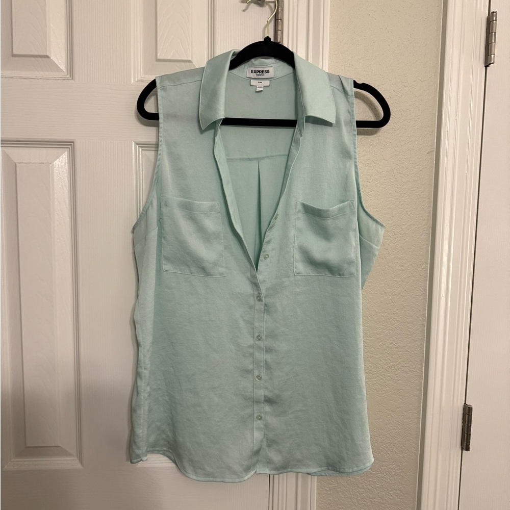 Express Aqua Sleeveless Blouse